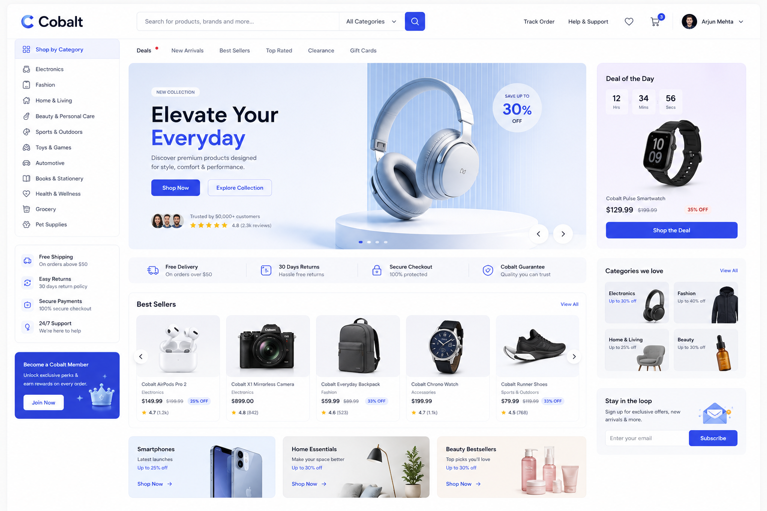 Cobalt eCommerce store built by WhiteCoders
